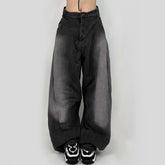Dunkelgraue Baggy-Jeans